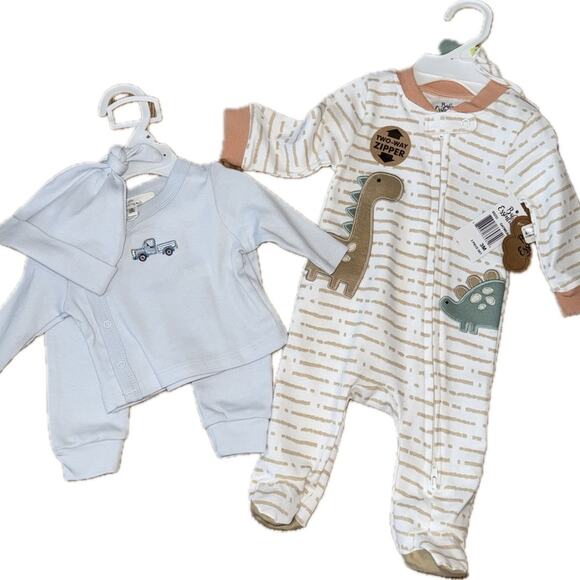 Starting Out Other - Dinosaur Print 3 Month Kids 2 Piece & Blue Truck NB Set New with tags